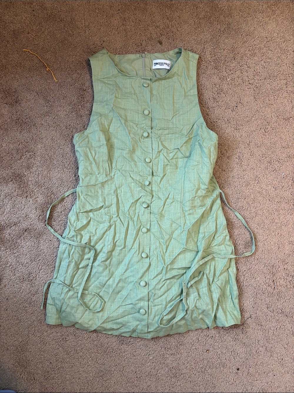 Princess Polly Mint Green Button-Front Mini Dress